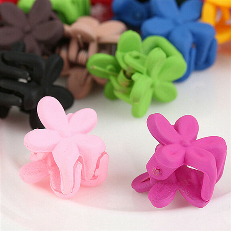 30X Mix Colored Girl Kid Baby Mini Flower Hair Claw Jaw Clip Hair Accessor.l8