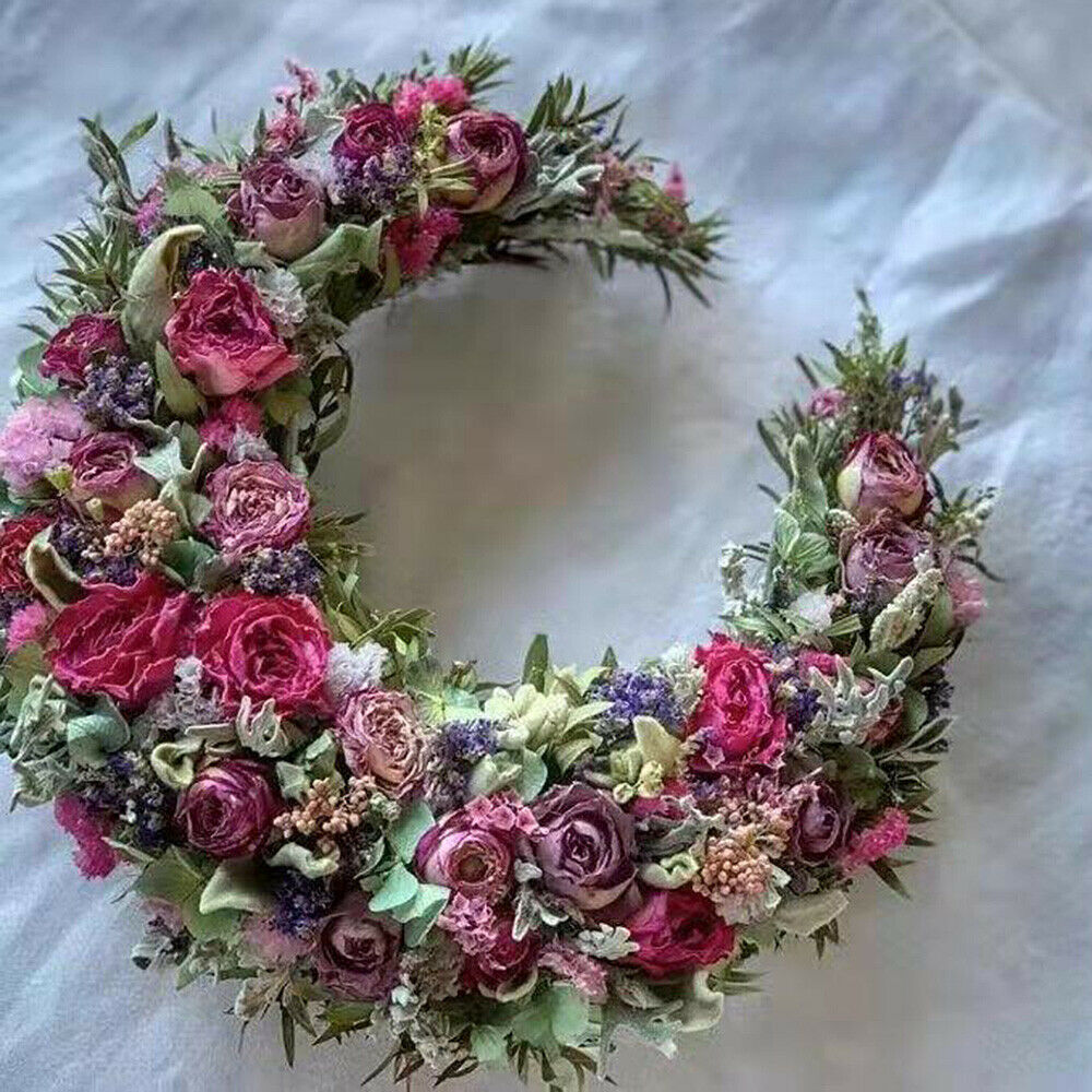 Christmas Rattan Moon Garland Wood Wreath Pendant Hanging Ornament Craft Decor