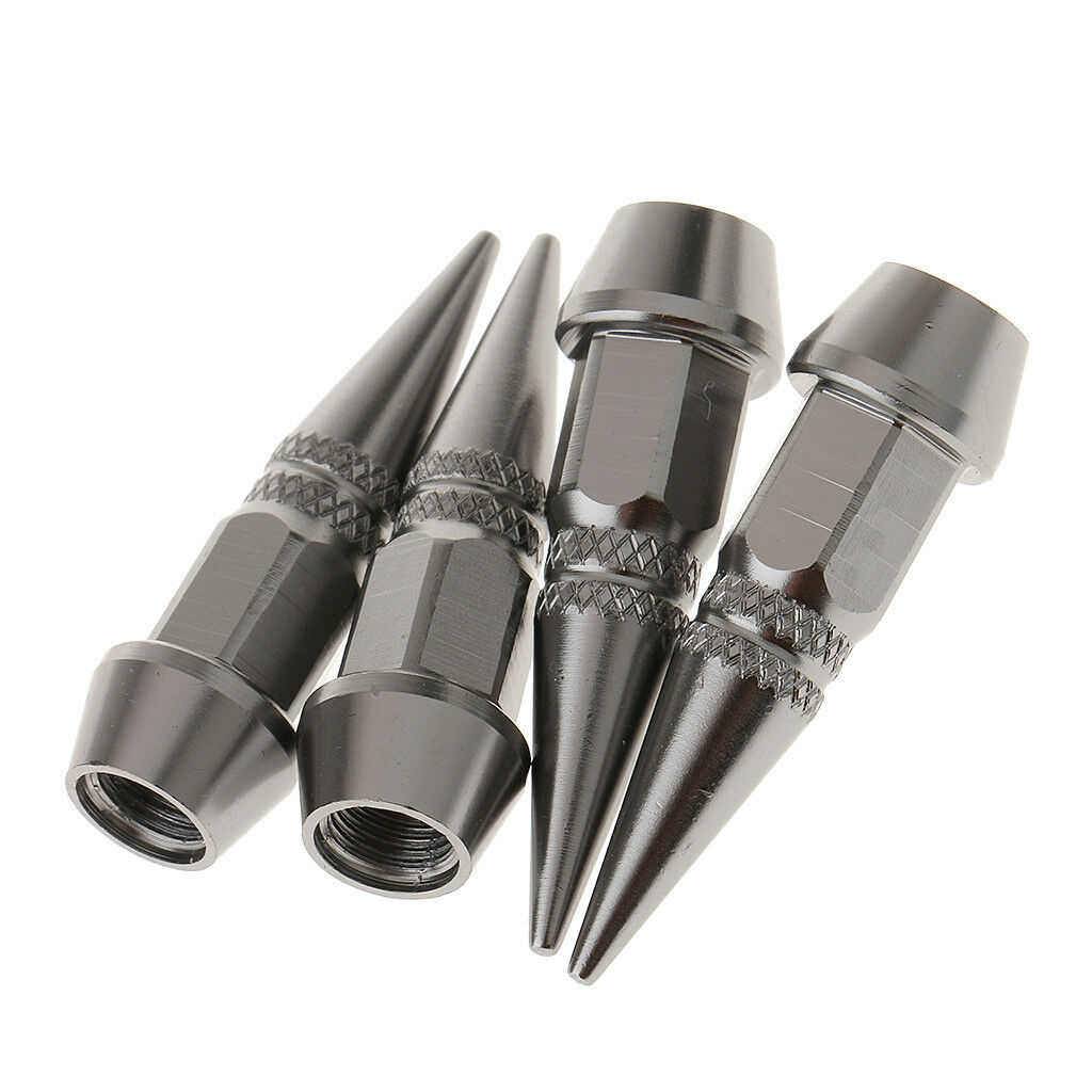 4x Alloy Bullet Spike Tire Valve Stems Air Dust Cap Long Lasting Titanium