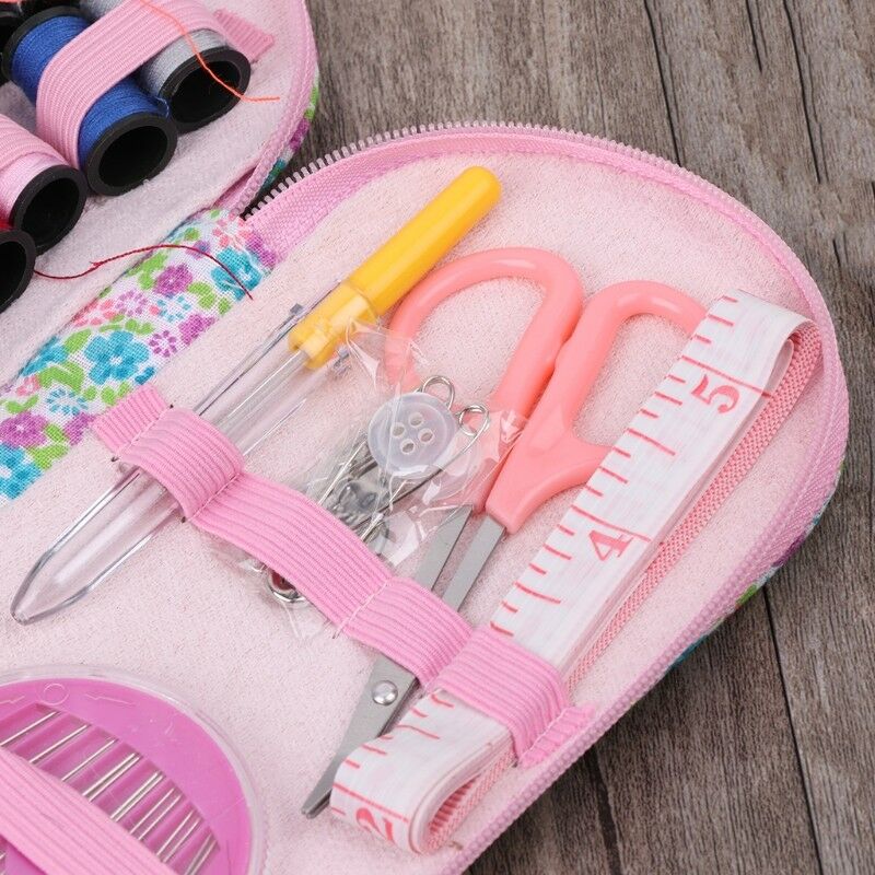 Portable Home Travel Sewing Kit Box Needle Threads Scissor DIY Handwork Tool