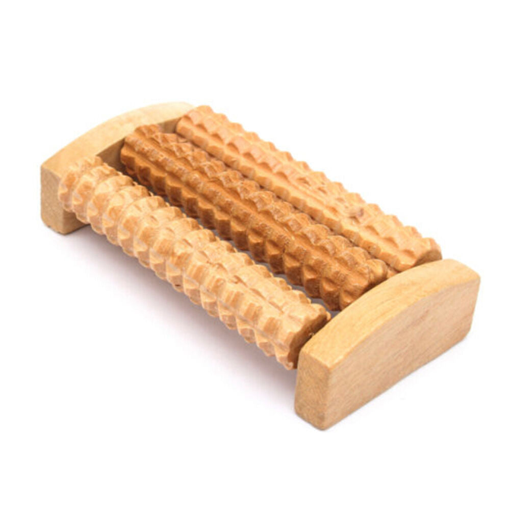 Handheld Wooden Roller Massager Reflexology Hand Foot Back Body Therapy Re.l8