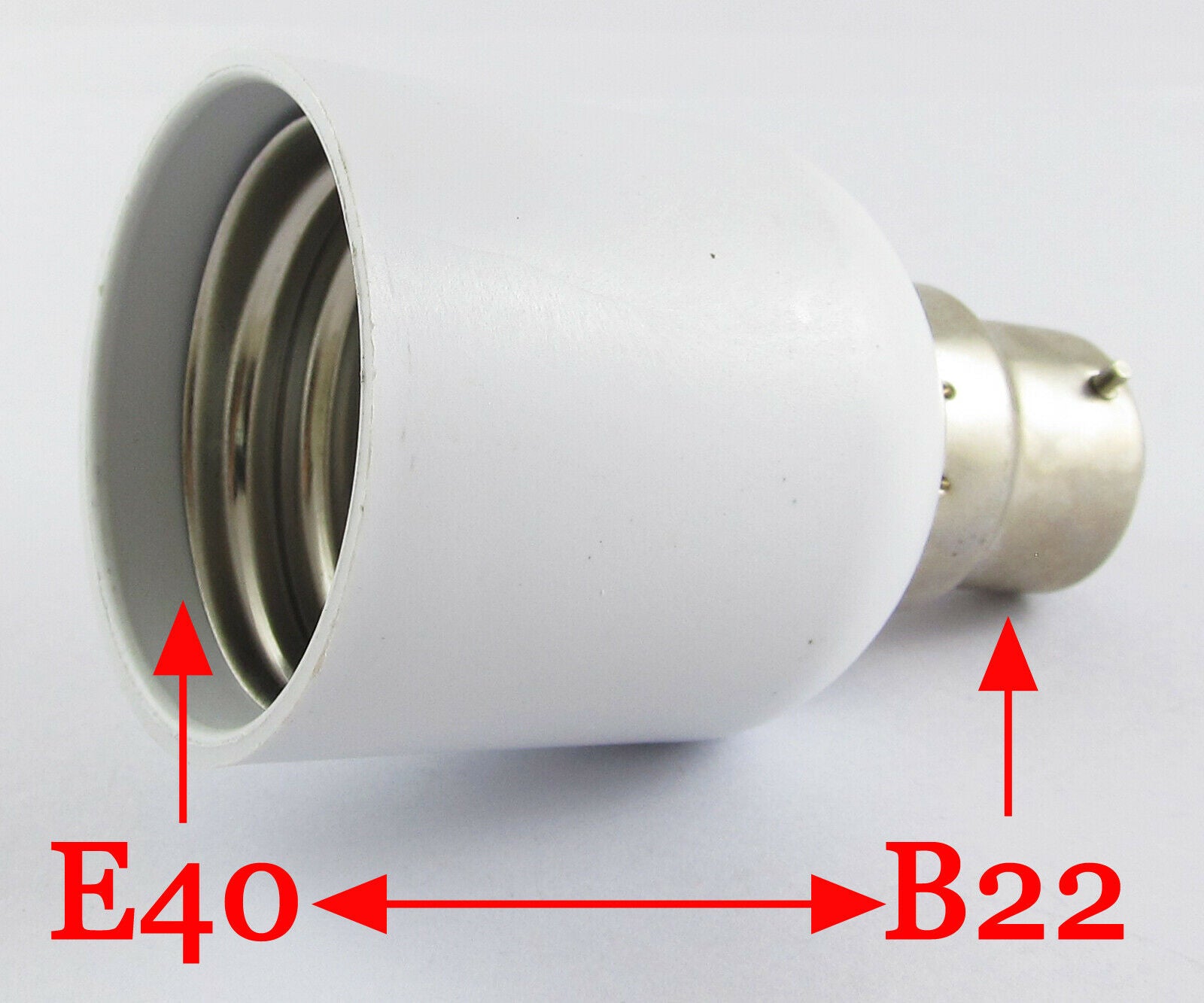 5pcs B22 Male to E40 Female Socket Base LED Halogen CFL Light Bulb Lamp Adapter