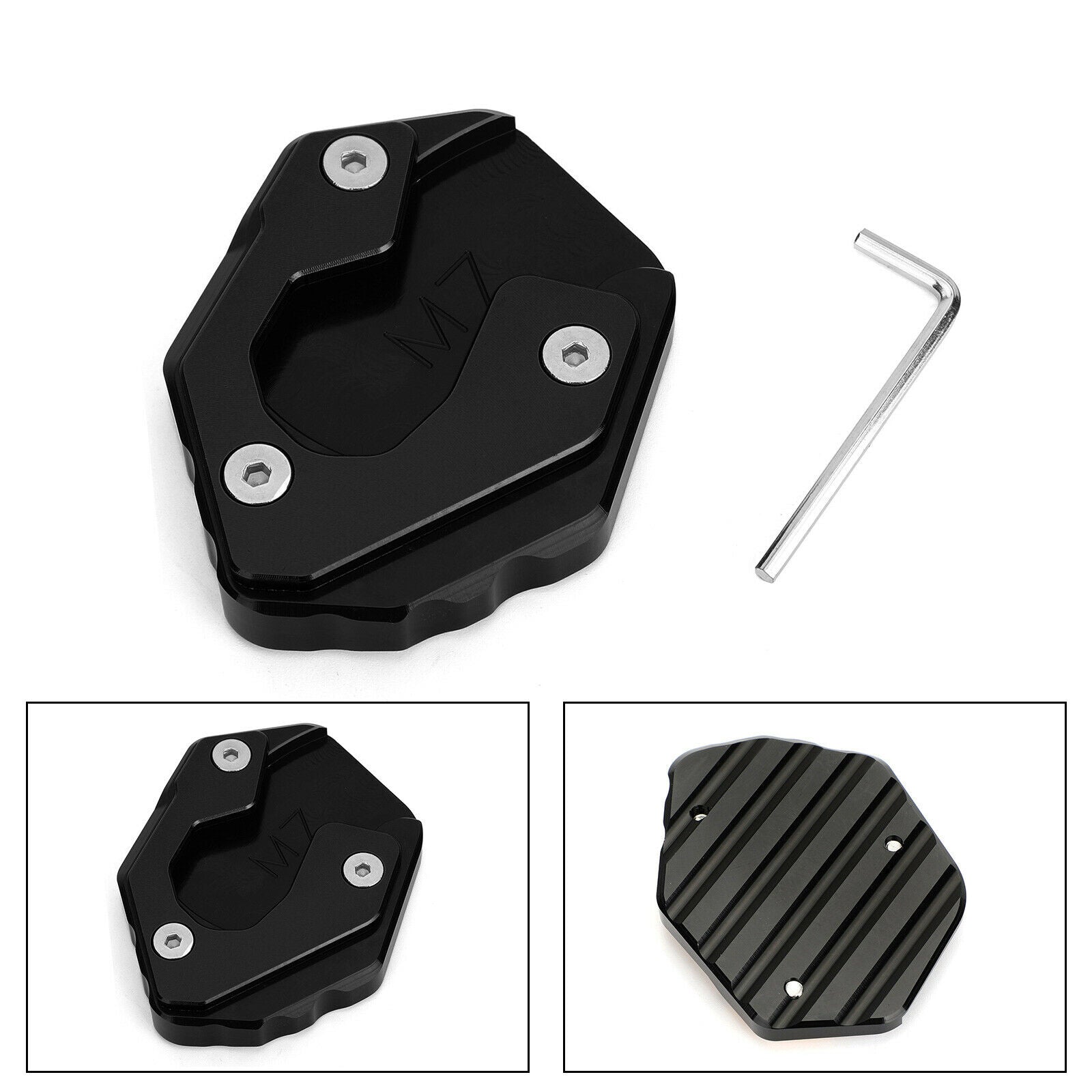 Side Stand Extension Kickstand Enlarger Plate For Yamaha MT-07 FZ-07 Black CN