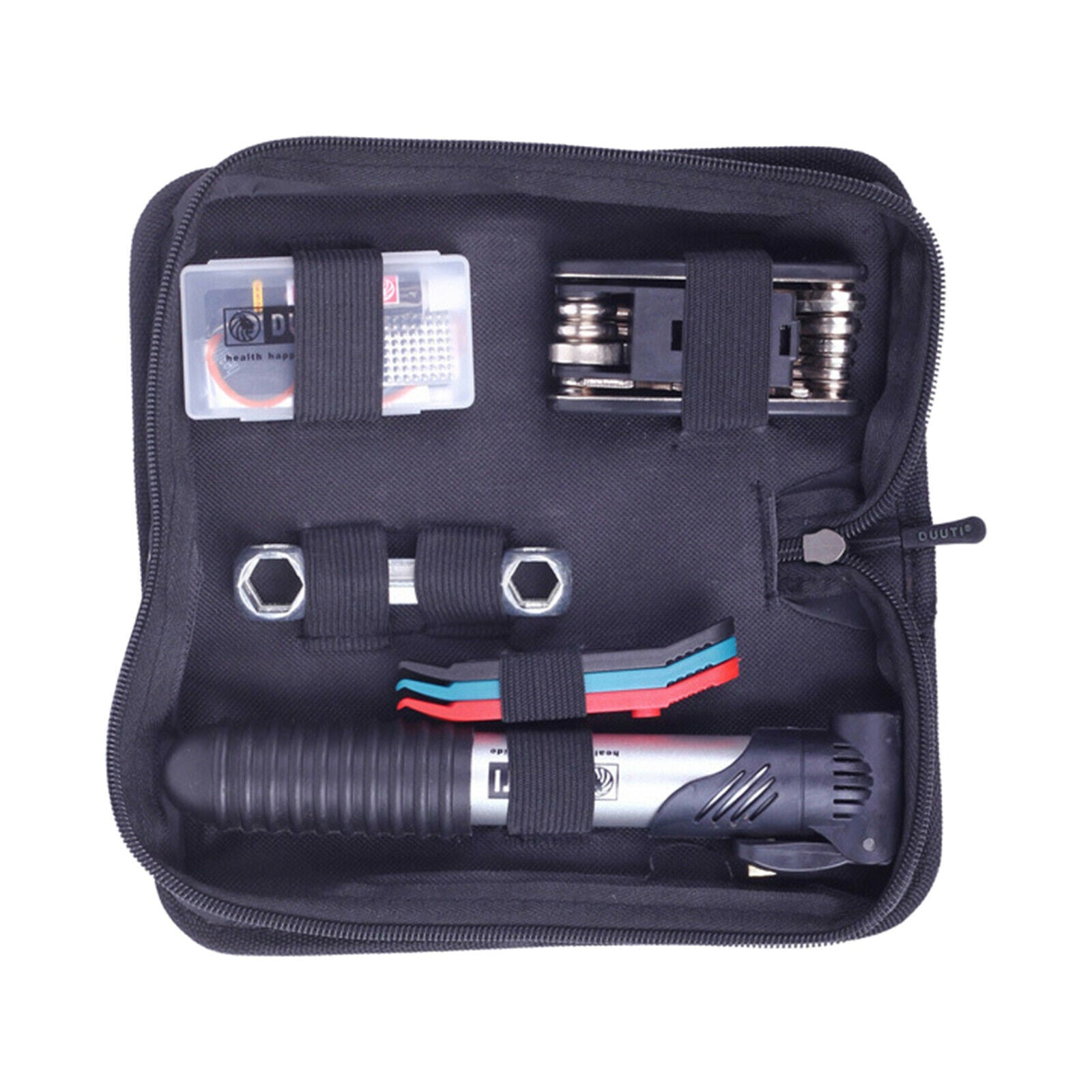 Bike Tyre Repair Tool Kit Bicycle Tools Carry Bag with 120 Psi Mini Pump, 16 in