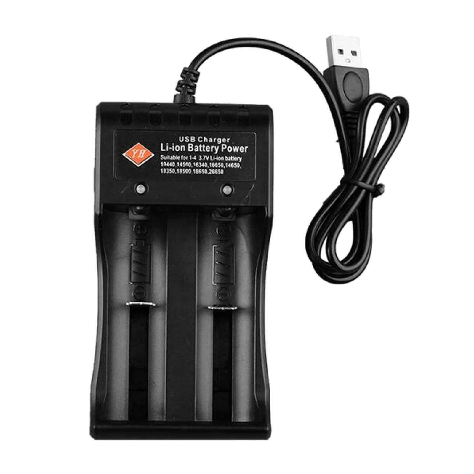 Battery Charger Dual Slot USB for 10440 16340 14650 18350 3.7V Battery