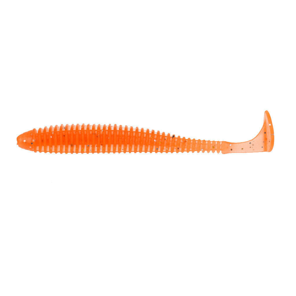 8Pcs T Tail Soft Worm Baits Floating Lures Jig Head Fishing Swimbaits Tackle