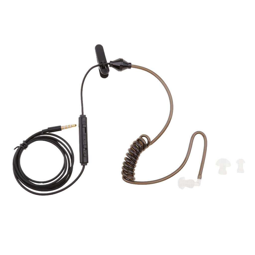 Anti-Radiation Mono Earphones 3.5mm Stereo Acoustic Tube Earpiece Earbuds