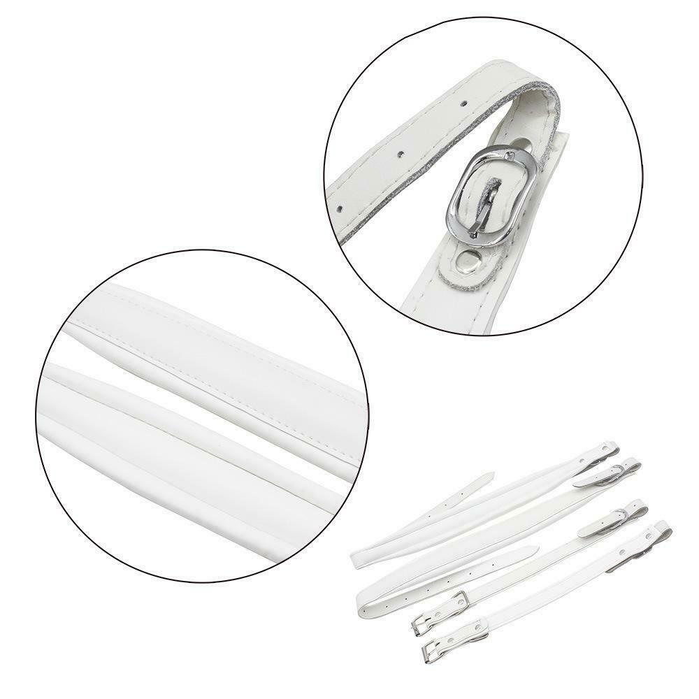 1 Pair Leather Accordion Straps Adjustable Straps Protection Belts White