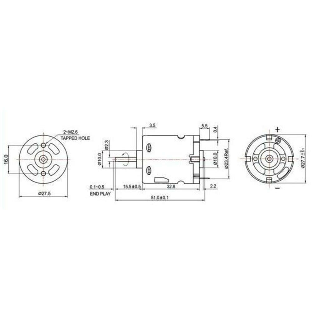 2 PCS DC Motor 12V 14700 RPM 24V 28000 RPM with Piezoresistor RS-365S Motors