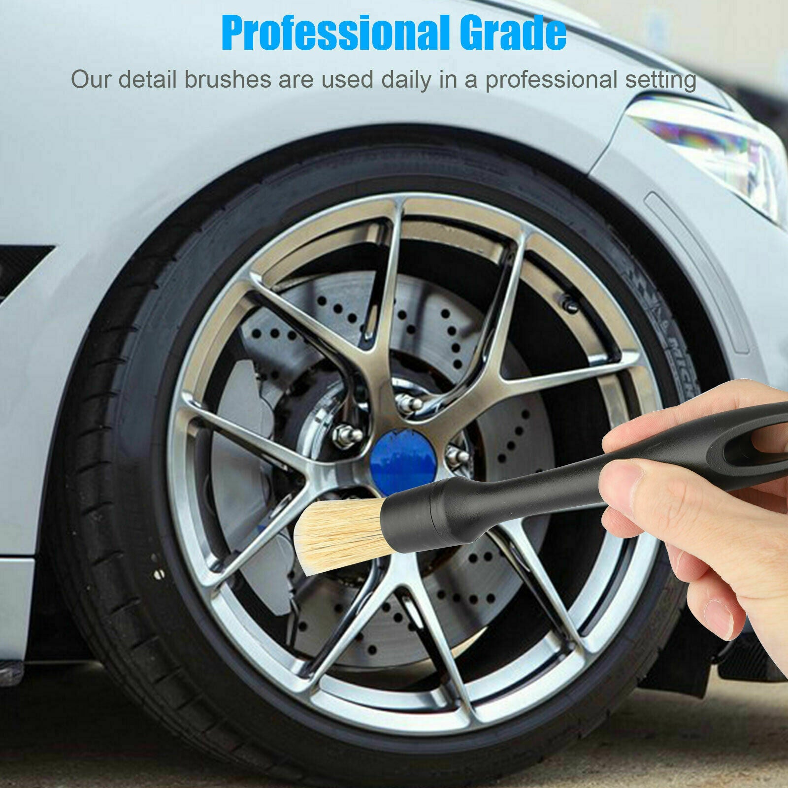 Car Detailing Brush Wash Auto Boar Hair Cleaning Kit Engine for Wheel Clean Set