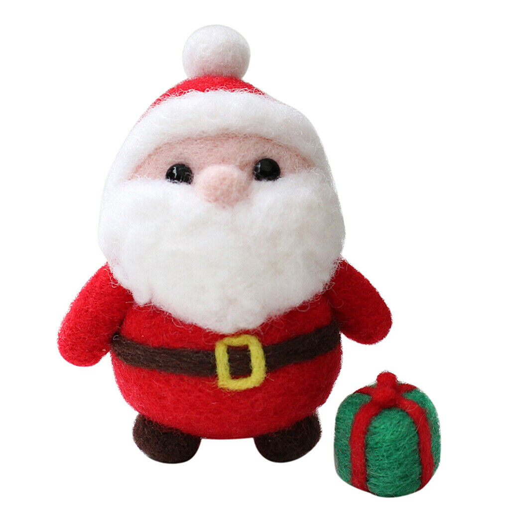 Wool Felting Craft Needle Felt Santa Claus Kit Set for Kids Children