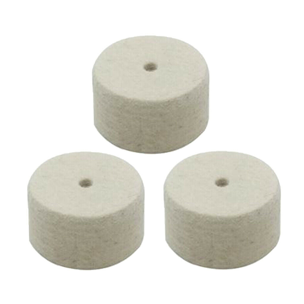 Durable 3Pcs Drum Pedal Beater Hammer Head Wool Felts for Drummer, White