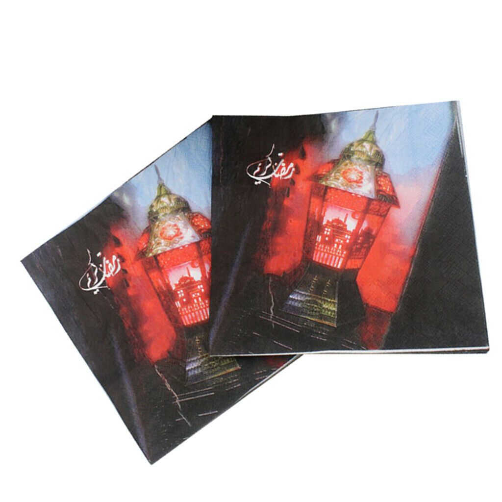 20 Pieces Paper Napkins Colorful Serviettes Islamic Muslim Holiday Decor