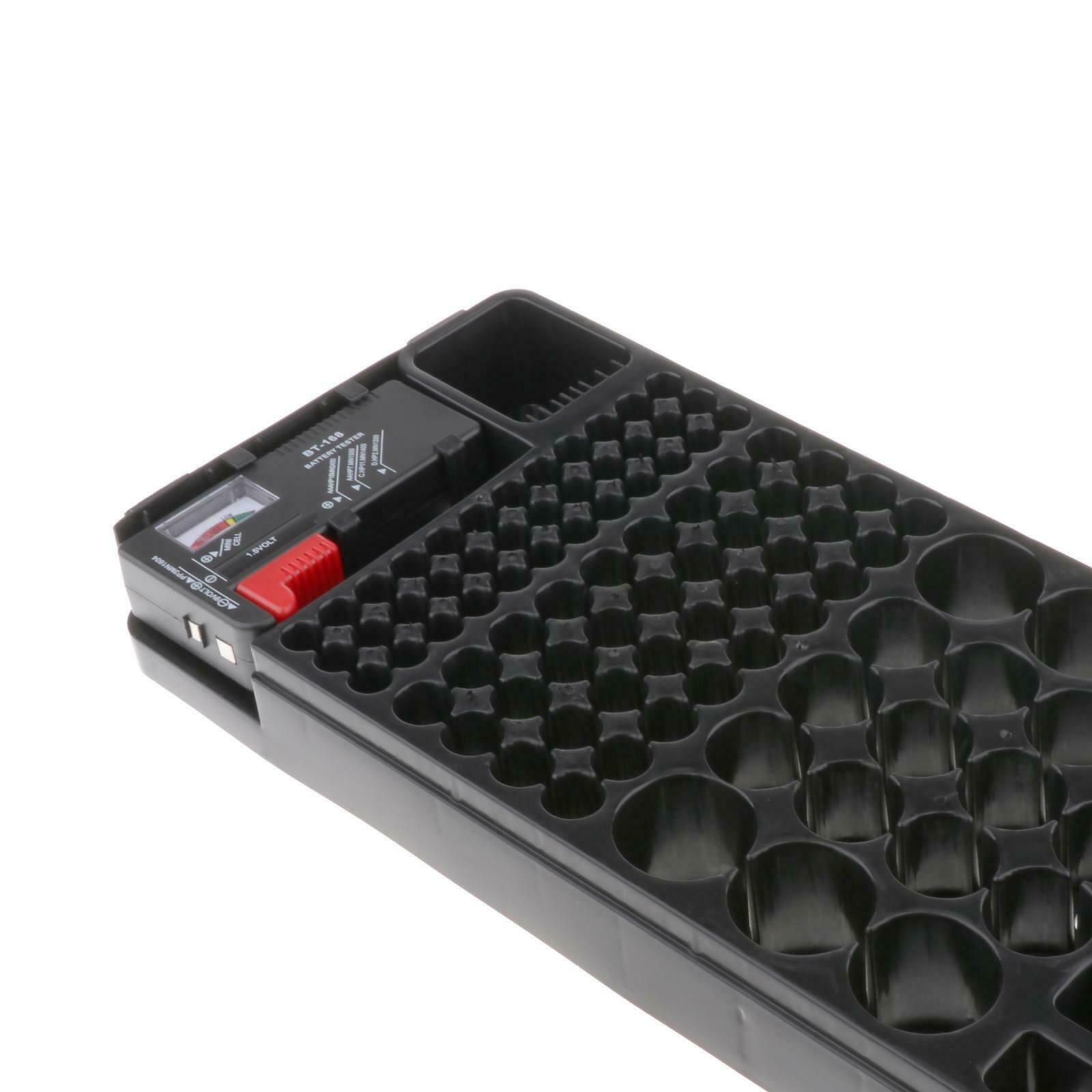 BT-106 Battery Organizer Storage Case Box with Tester Durable For Rack Shelf