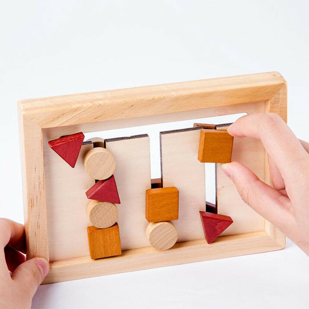 Toddler Wood Shape Matching Toys Game Early Learning Math Montessori Toys
