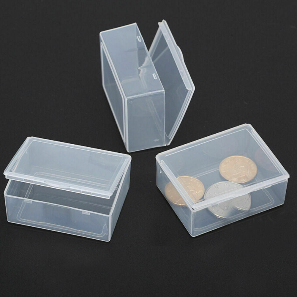 5 Pcs Clear Storage Box Plastic Jewelry Earrings Container Case Organizer Holder
