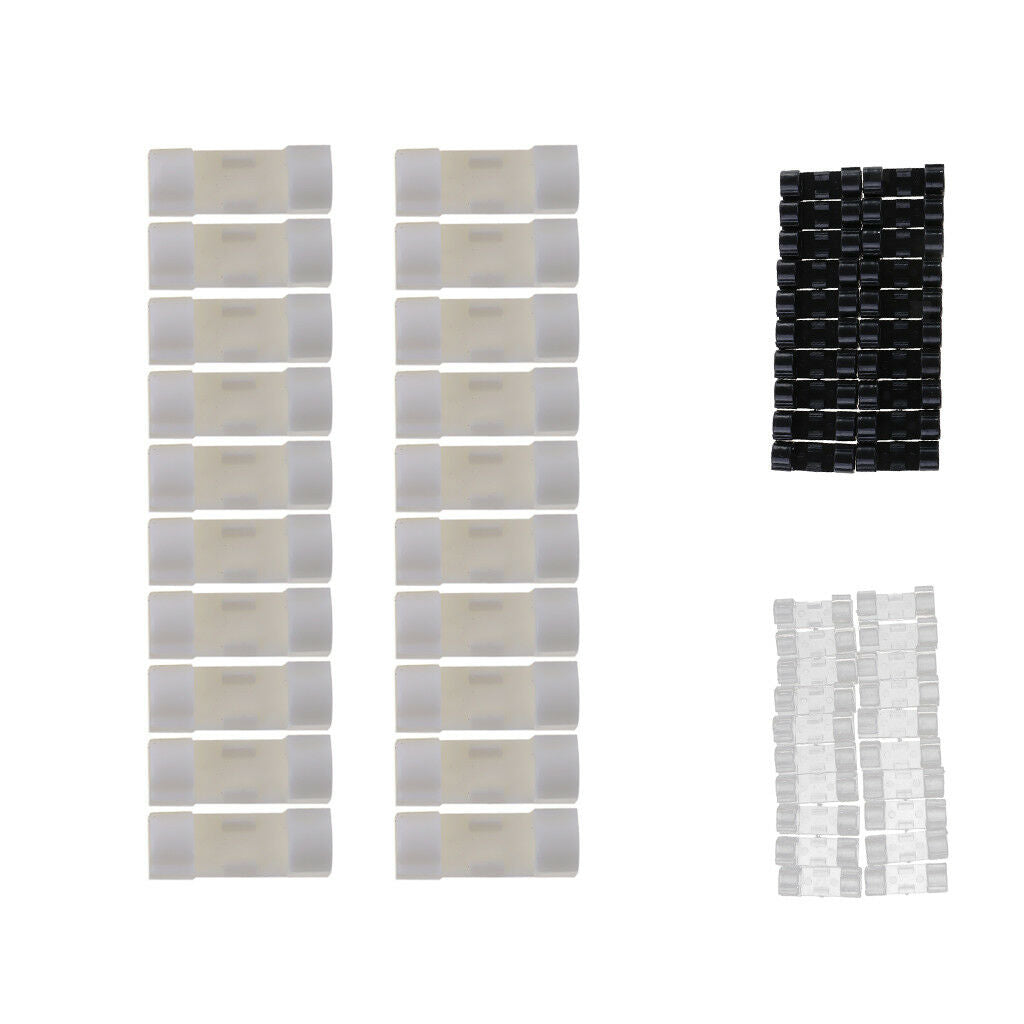 20pcs Wire Cord Cable Clips Organizer Holder Line Buckle white