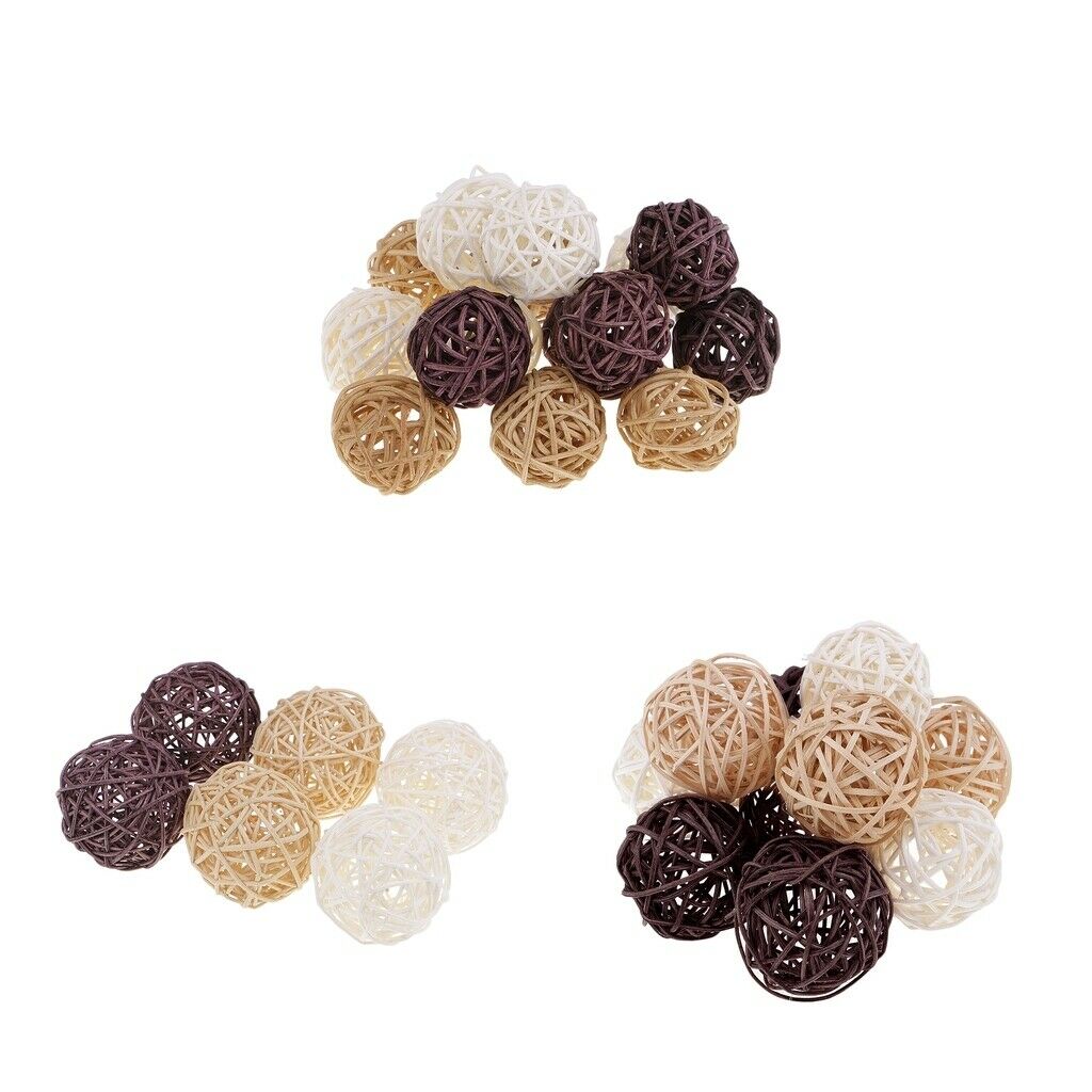 30set 3cm Willow Rattan Balls Home Decorative Craft The