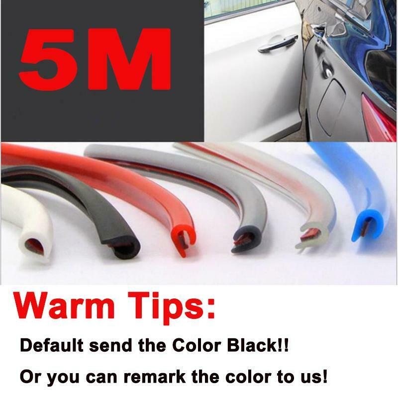 BLACK 5M Car Door Edge Protector Strips Moulding Trim Scratch Guard U Profile