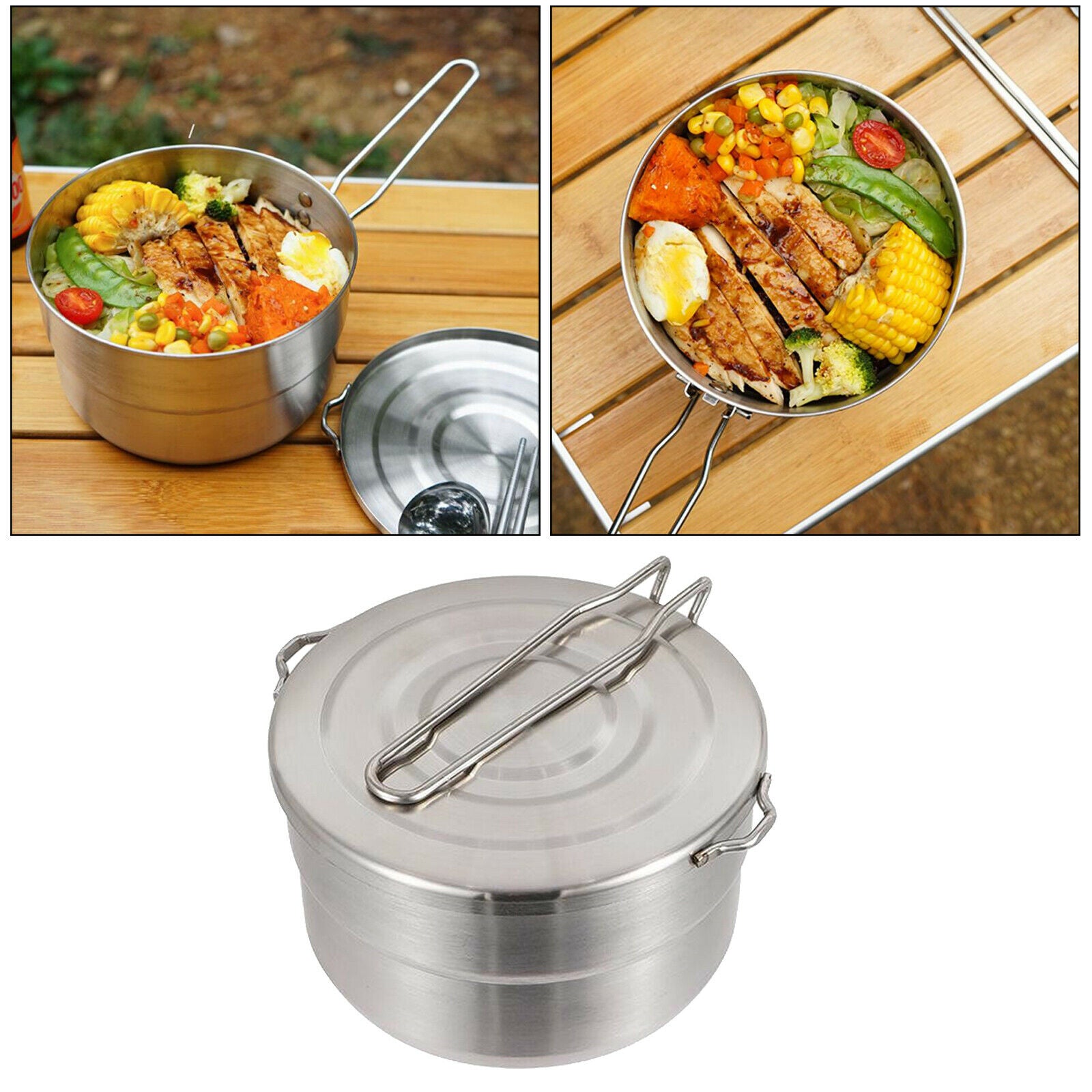 Outdoor Sauce Pan Saucepan Soup Milk Noodles Steak Pot Camping Backpacking
