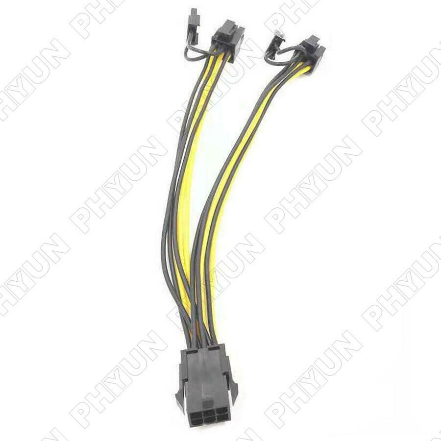 10Pcs PCI Express 6 Pin to Dual 8 Pin (6+2 Pin) GPU Video Card Power Cable 18AWG