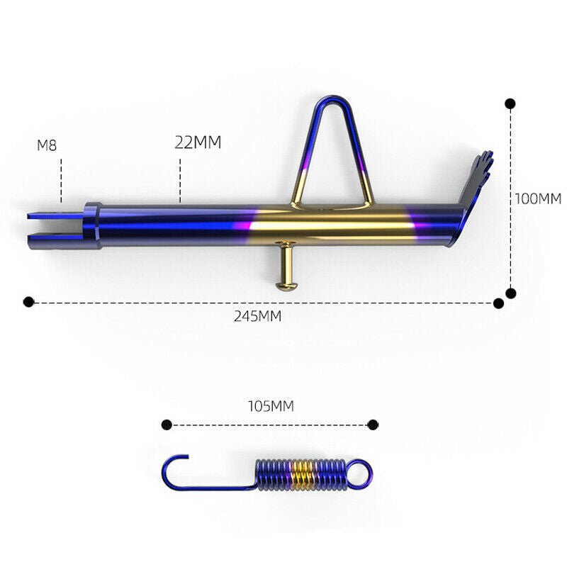 Motorcycle Scooter Bikes Stainless Steel Foot Side Stand Leg Kickstand Universal
