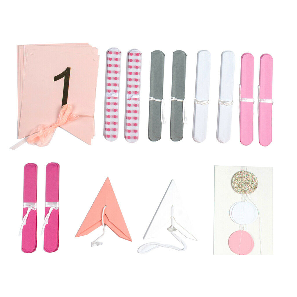 Baby Shower Happy 100day Baby Decoration Set Hanging Party Supplies  Pink