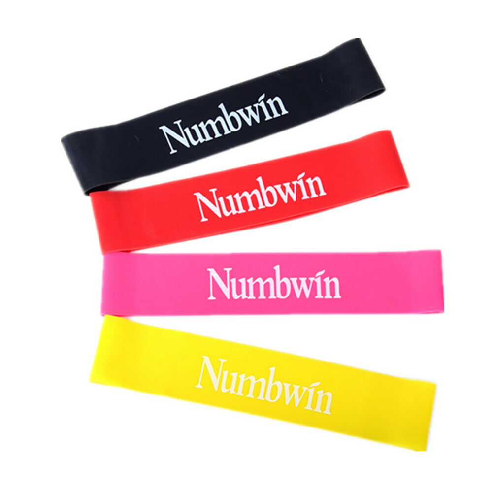 Latex Resistance Band Set for Yoga Workout Black Red Pink Yellow 500mm @