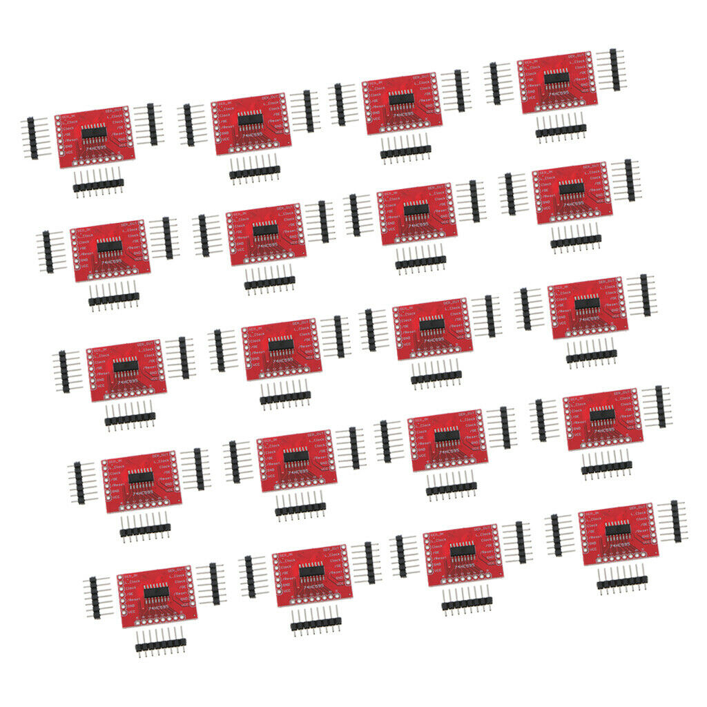 20X 74HC595 Shift Register Board PCB Circuit for Arduino 0.1" Spaced Headers