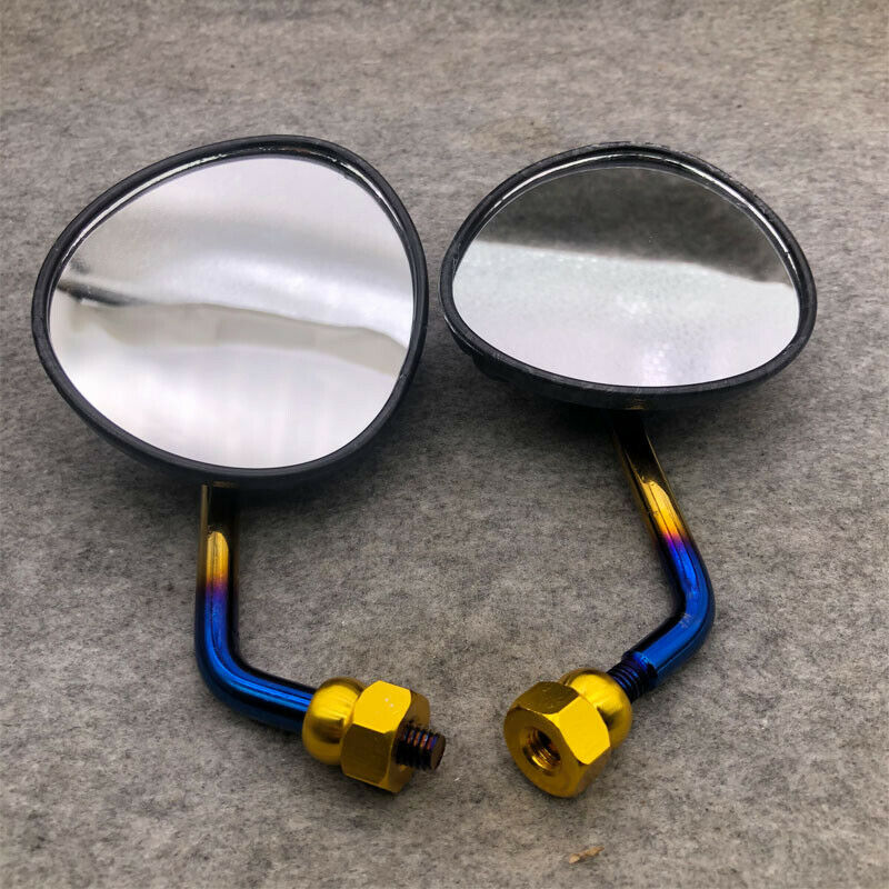 2PCS Carbon Color Scooter Motorcycle Bikes Rotation Rear View Side Mirror 8mm