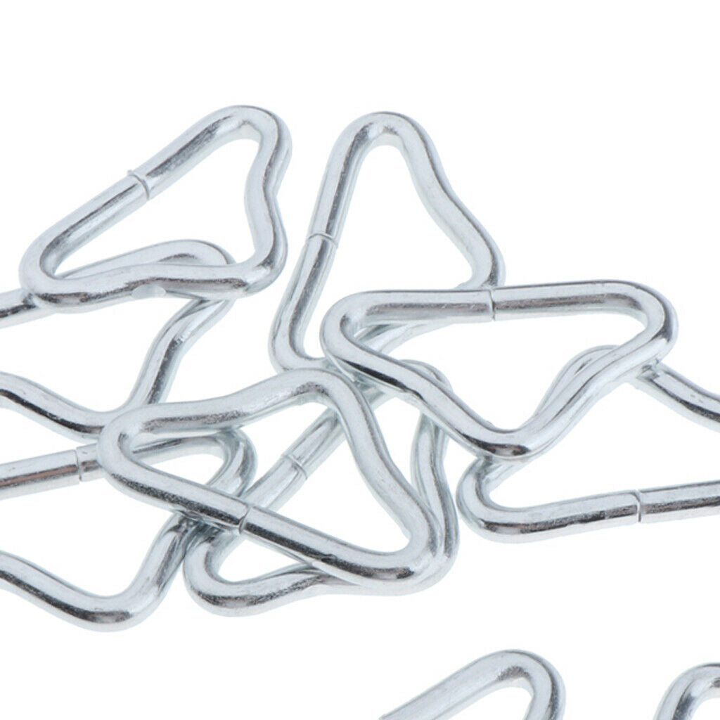 10pcs Silvery Triangle Rings Buckle