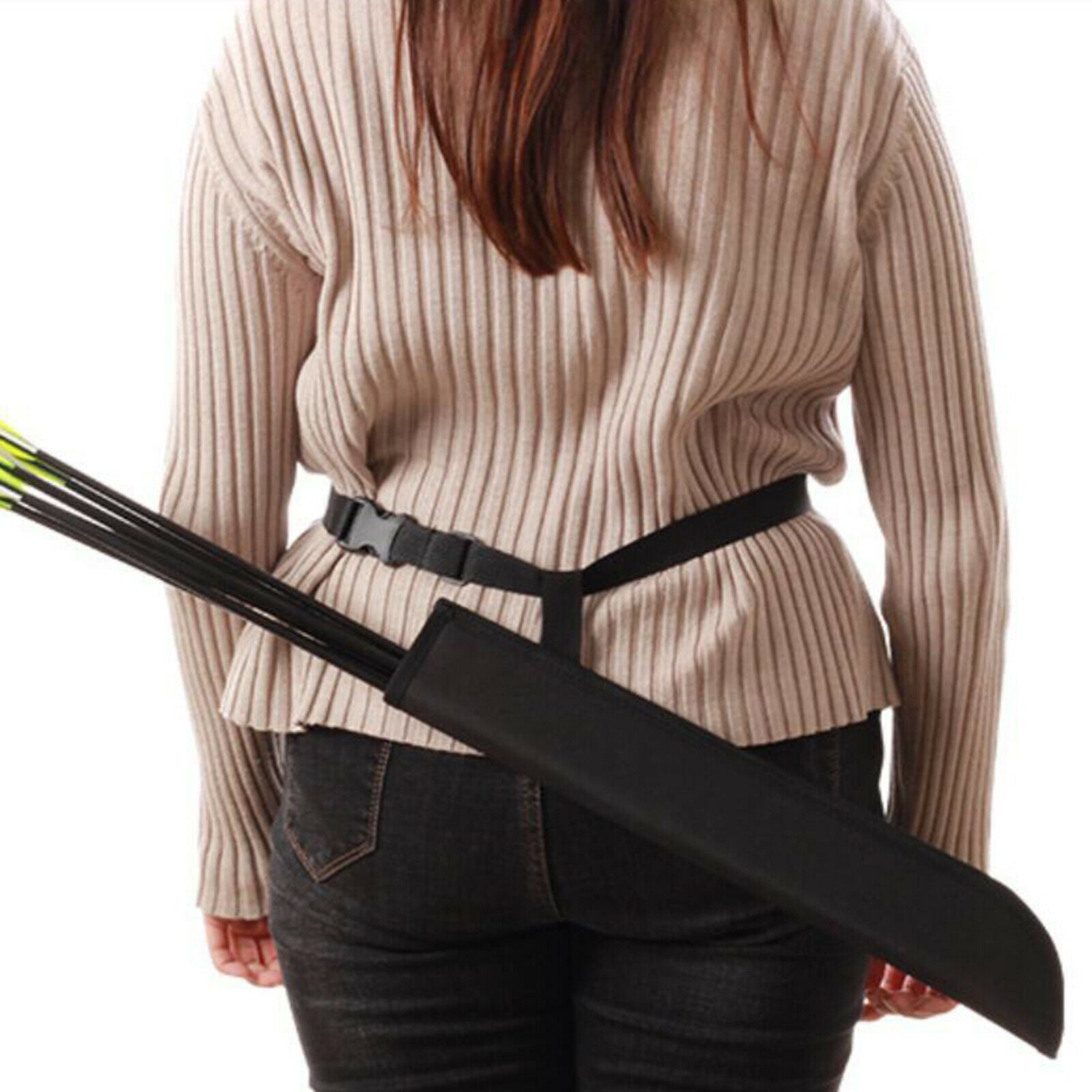 Arrow Quiver Holder Back Side Bag Big Pocket Pouch Target Shooting Hunting