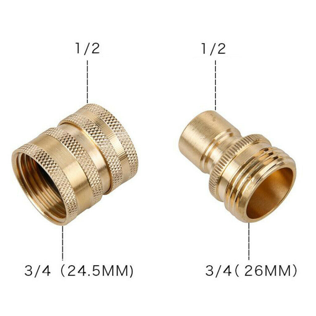 8pcs Copper Pressure Washer Fittings 1/2'' 3/4'' Quick Connect 5000PSI