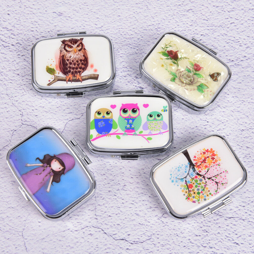 Square Metal Folding pill case Medicine Storage Organizers Pills Box Containers