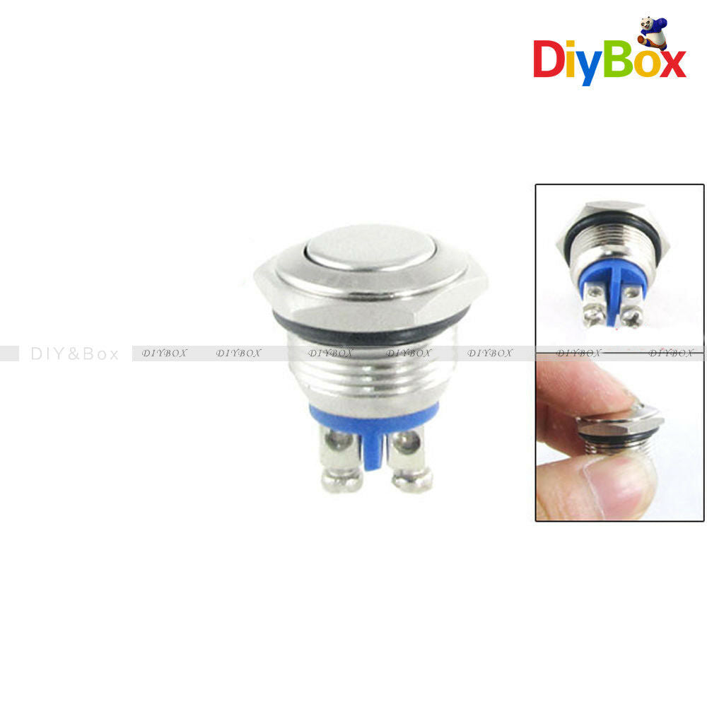 AC 250V 3A NO 16mm Metal Momentary Round Push Button Switch N O Normally Open