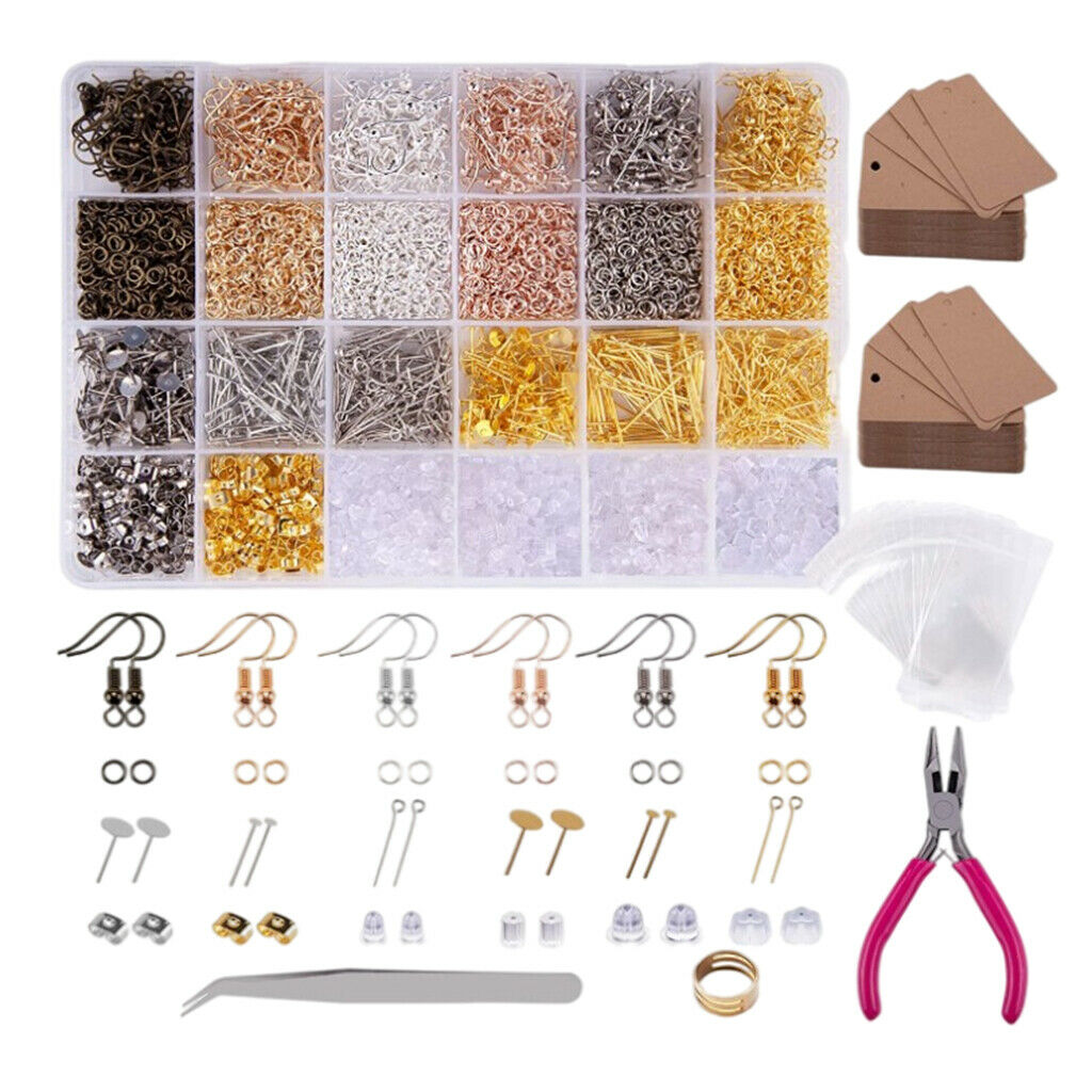 4240 pieces Earring Making Supplies set with Earring Hooks Rings Pliers