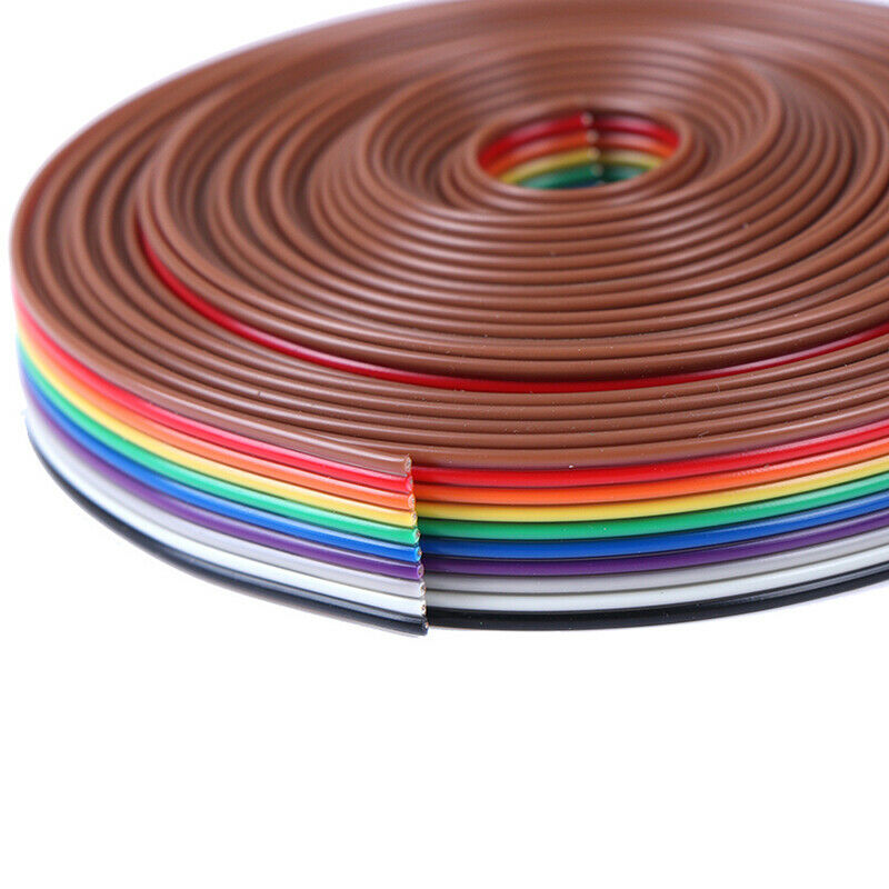 5 meters/lot Ribbon Cable 10 WAY Flat Cable Color Rainbow Ribbon Cable W jvABDD
