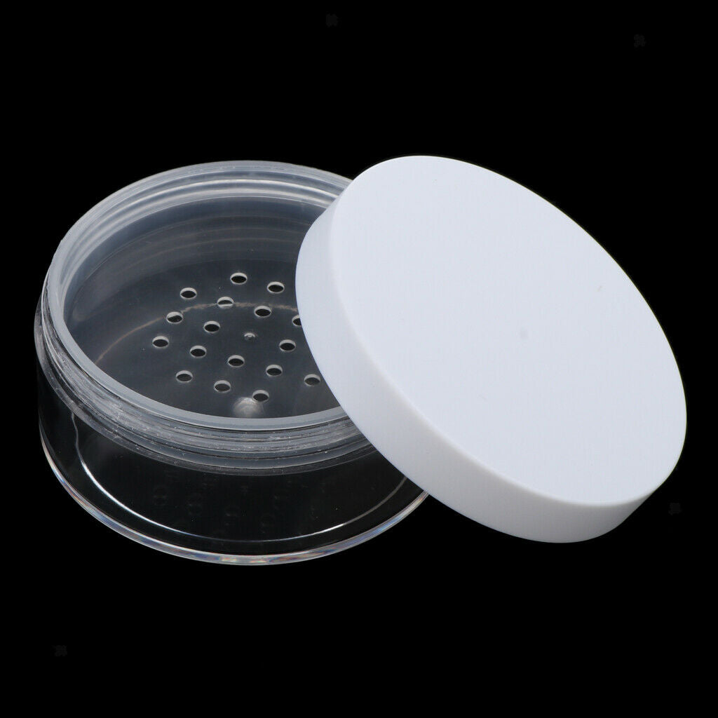 6pcs Clear Loose Powder Container Smoothing Powder Puff Case Makeup Jars