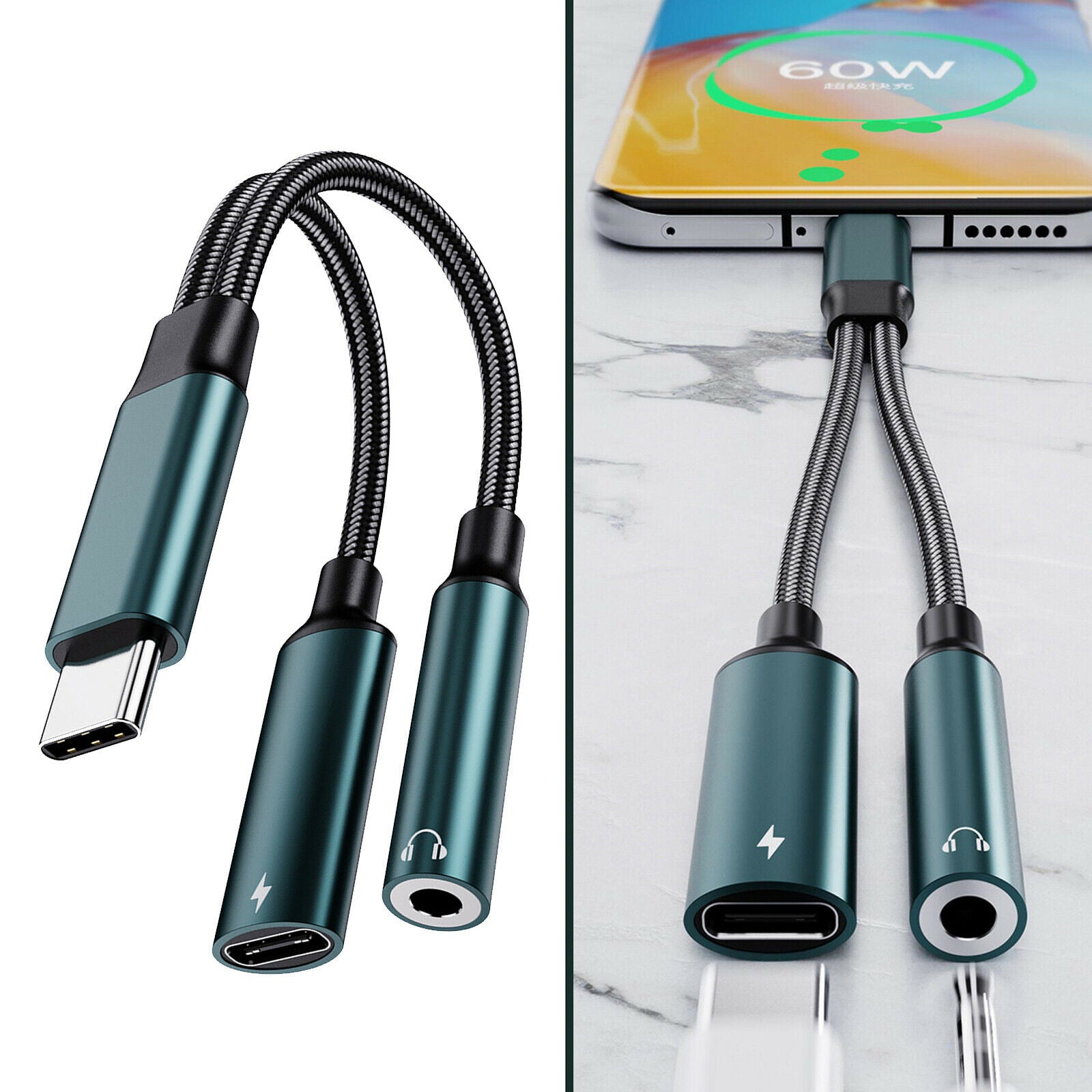 USB Audio Converter USB C to Audio Audio Cable Stereo for Smart Phones Cord