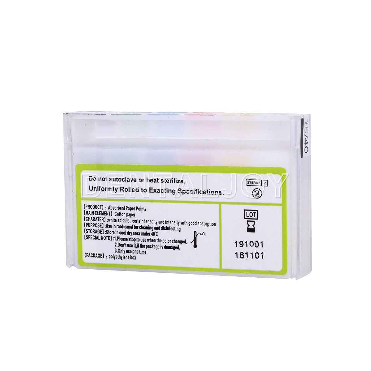 20 X Dental Endo Root Canal Endodontic Absorbent Paper Points PP 0.02 15-40#