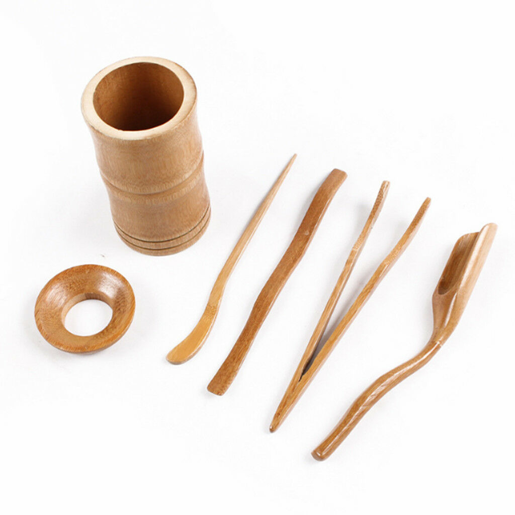 6 Pieces Bamboo Chinese Gongfu Tea Ceremony Utensils Scoop Needle Tools Set