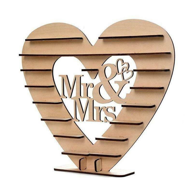 Wedding Wooden Ornaments Mr&Mrs Chocolate Stand Display Candy Cupcake Desserts