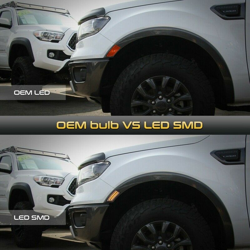 Chrome Housing LED Front Side Marker Parking Lights Strip for Ford Ranger 20U9K7
