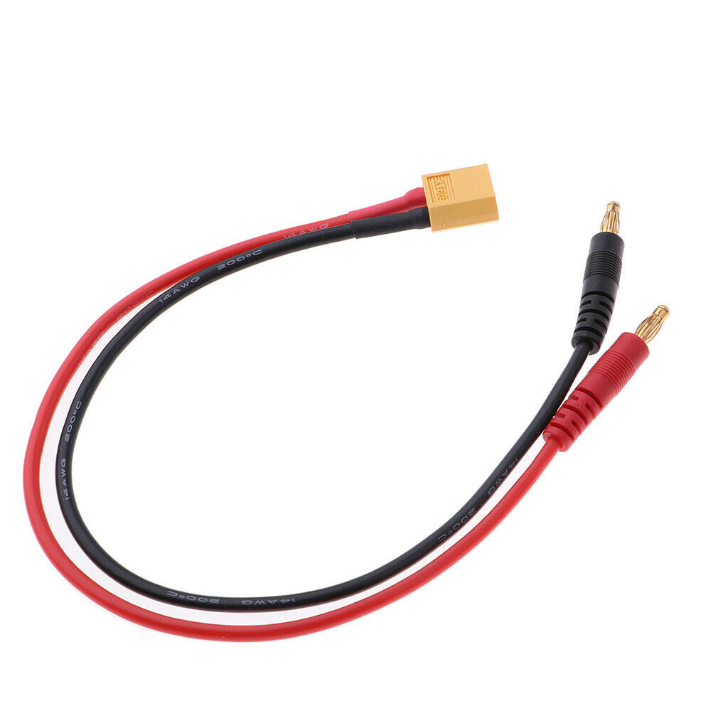 RC B6 Battery Adapter Charge Cable 4mm Banana Bullet Connector to Male XT60