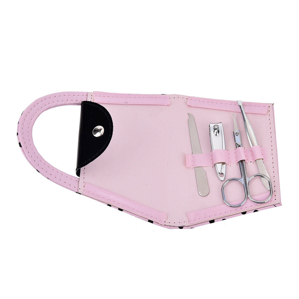 Dot Purse Manicure Pedicure Tool Kits Bridesmaid Xmas Wedding Gifts Pink  DD