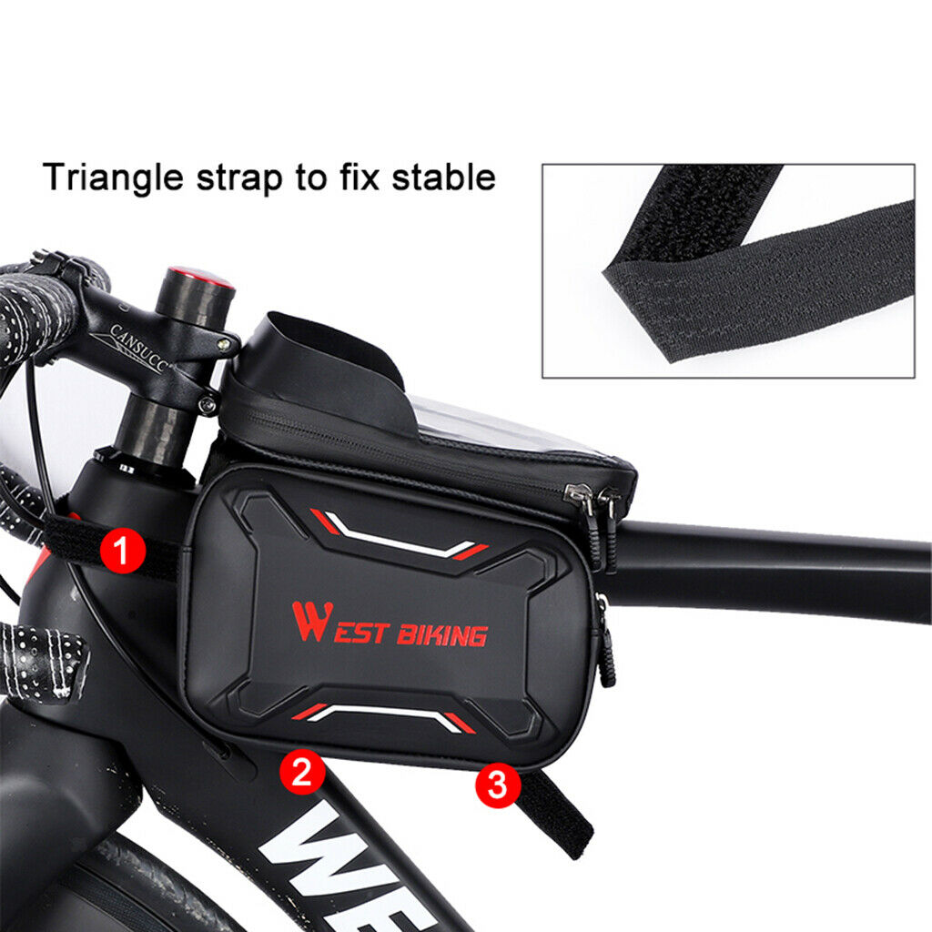 Moutain Bike Frame Bag Pouch Bike Bicycle Frame Front Tube Bag Black+Green
