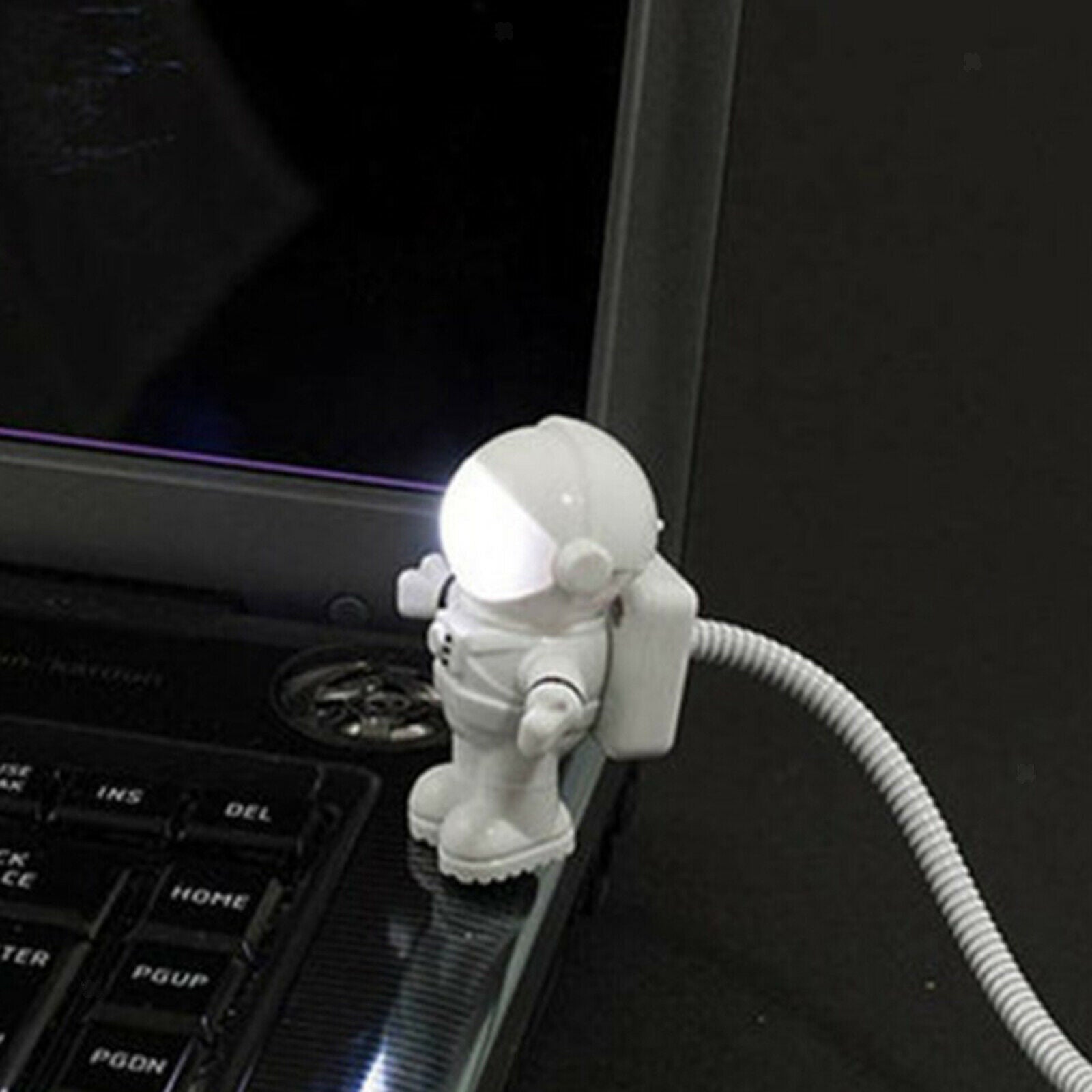 Cute 0.5W Mini Astronaut Shaped Night Light USB Desktop Spaceman Flexible Long
