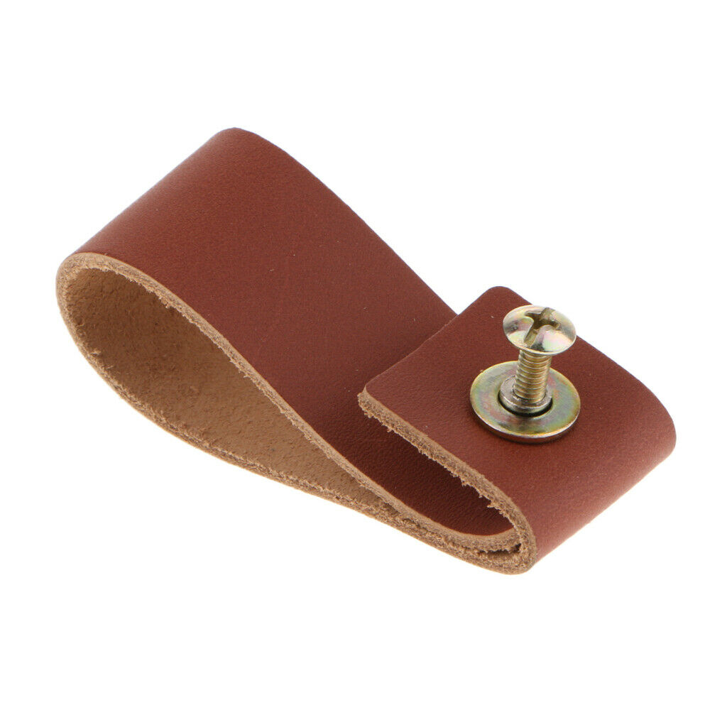Set of 6 PU Leather Dresser Drawer Cabinet Pulls Closet Door Knob Handle