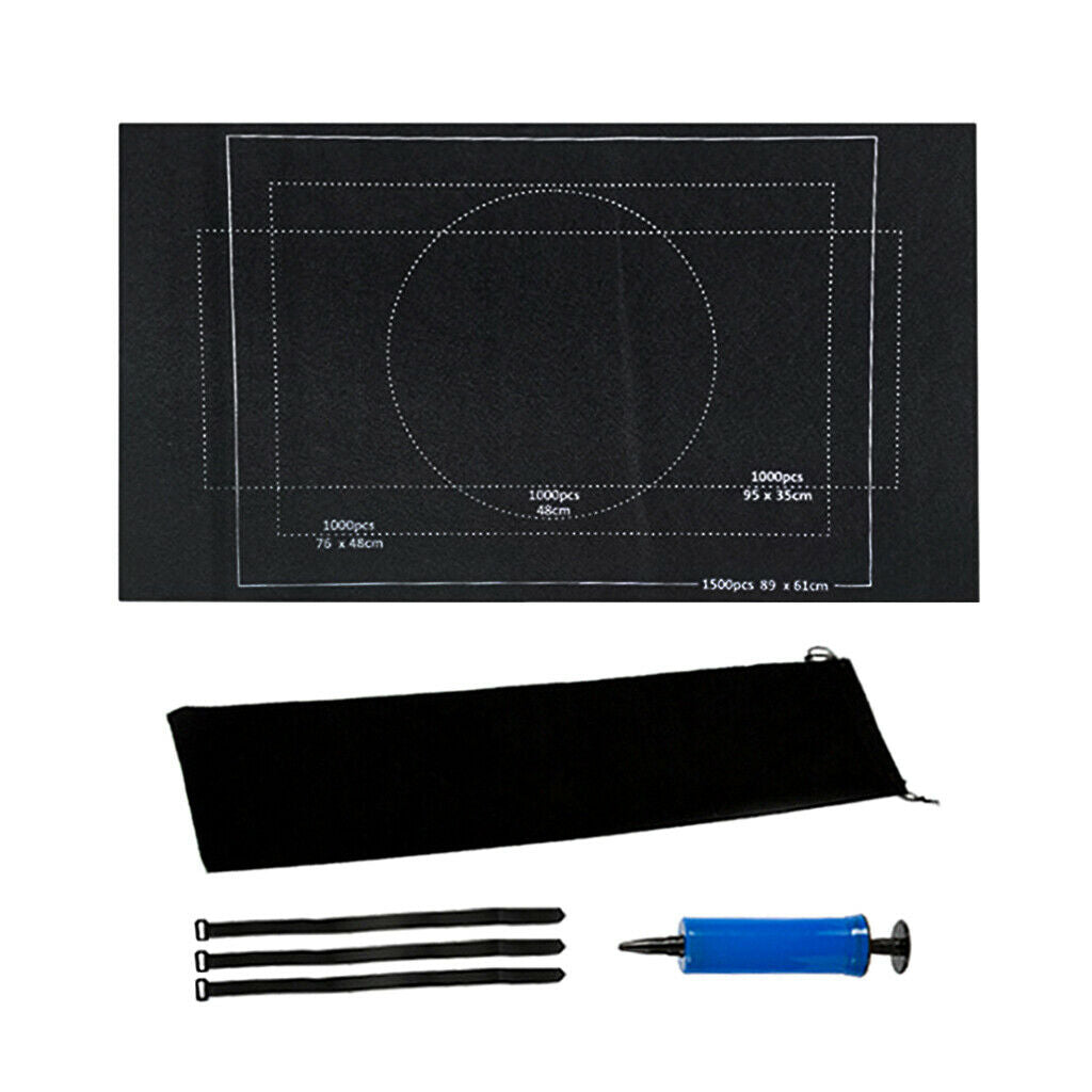 Portable Jigsaw Puzzle Play Mat 1500 Pieces Puzzles Travel Storage Bag Black