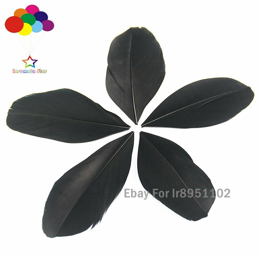 100pcs 2-3inch 5-7cm DIY dyed goose feather Black feather balloon fill Wedding
